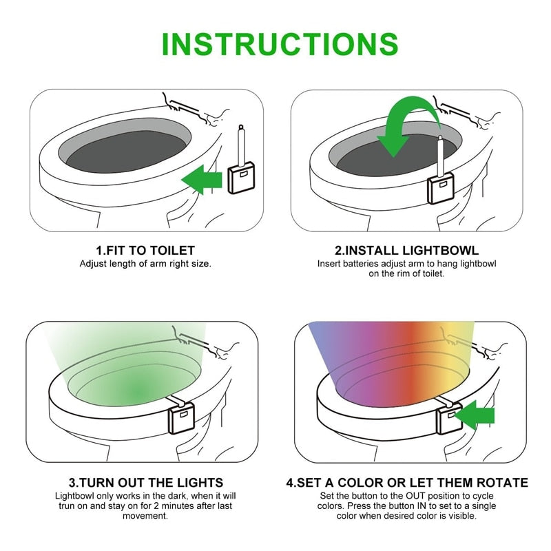 Colorful Motion Activated Bathroom Light